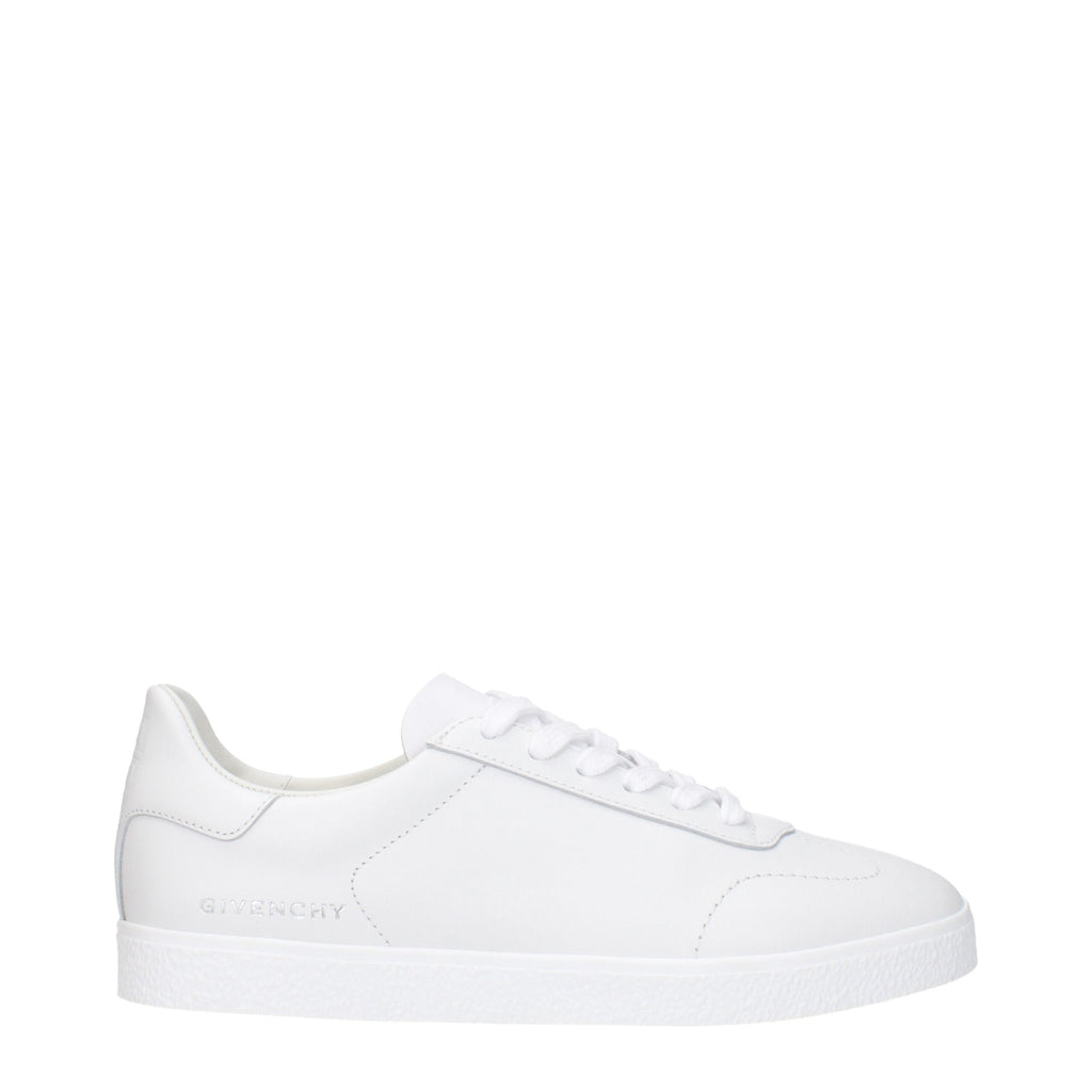 White Leather Low Top Sneakers