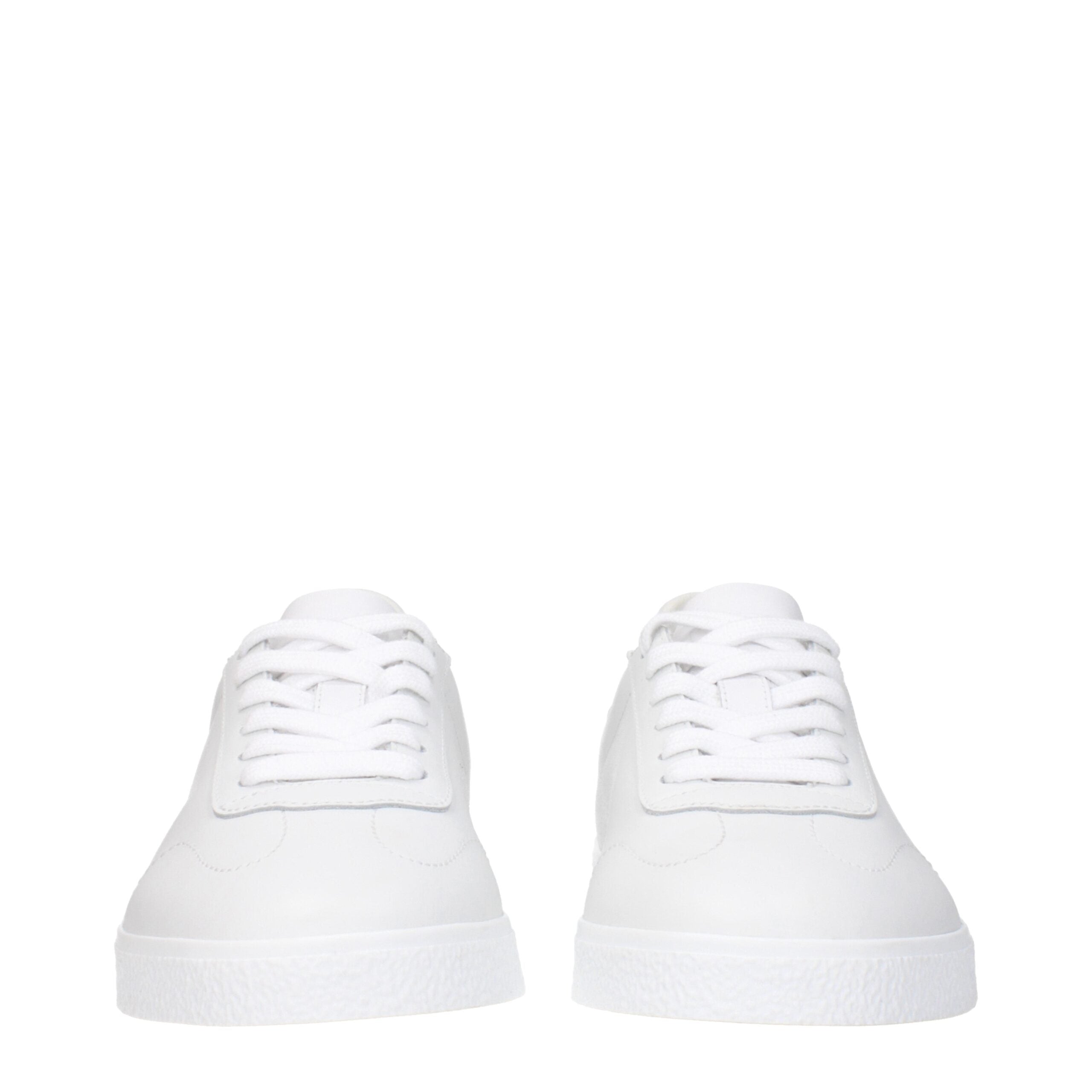 White Leather Low Top Sneakers