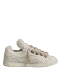 Dolce & Gabbana – IN THE FAME Selection | White Faux Shearling Low-Top Sneakers