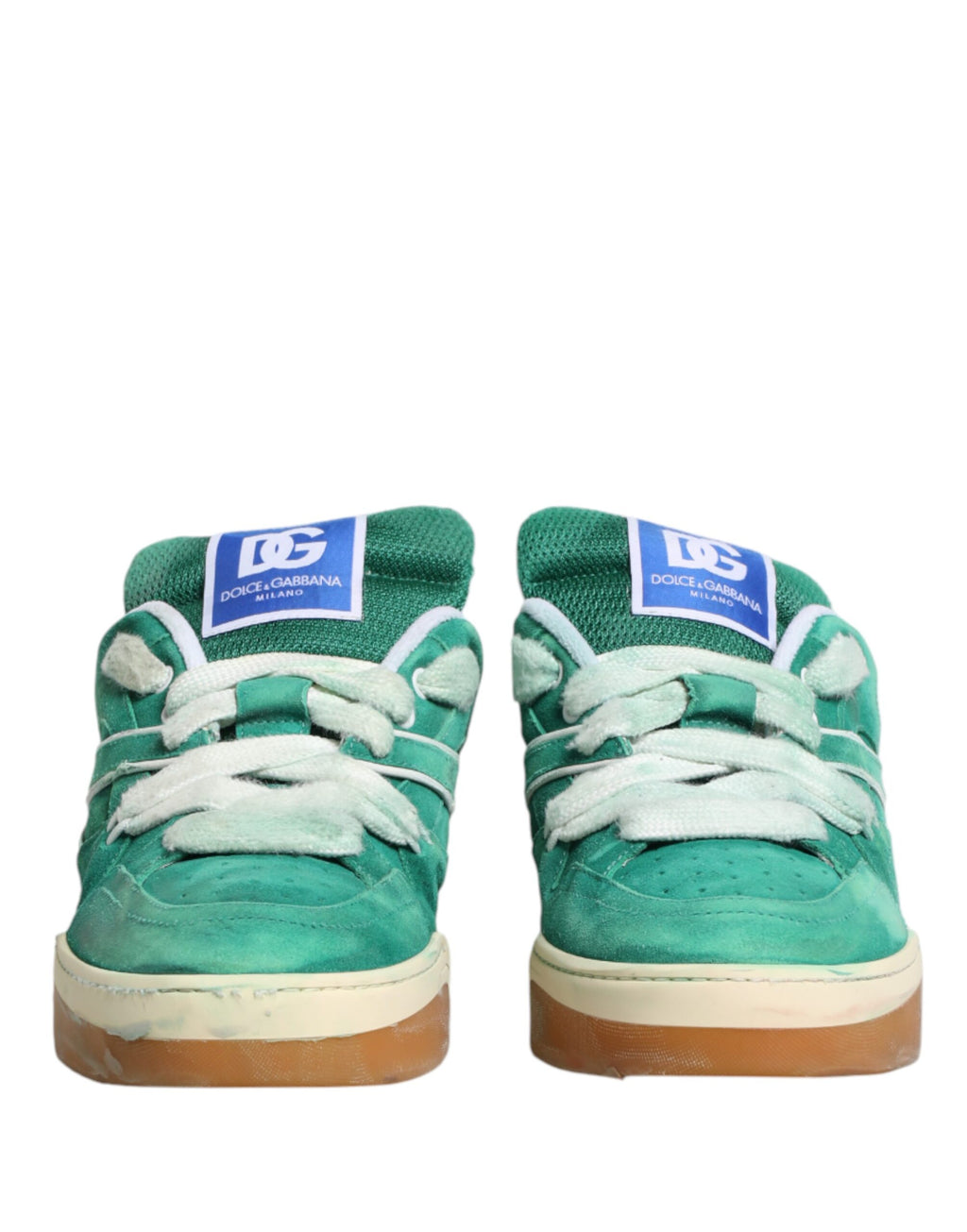 Dolce & Gabbana – IN THE FAME Selection | Green Suede New Roma Low-Top Sneakers