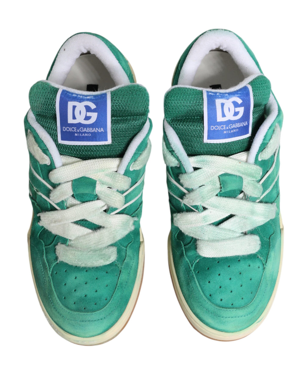 Dolce & Gabbana – IN THE FAME Selection | Green Suede New Roma Low-Top Sneakers