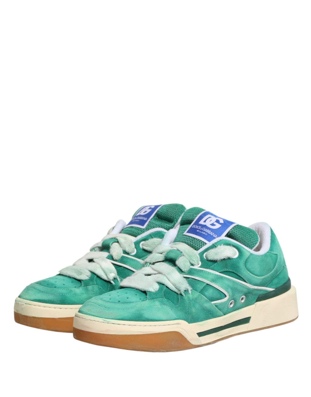 Dolce & Gabbana – IN THE FAME Selection | Green Suede New Roma Low-Top Sneakers