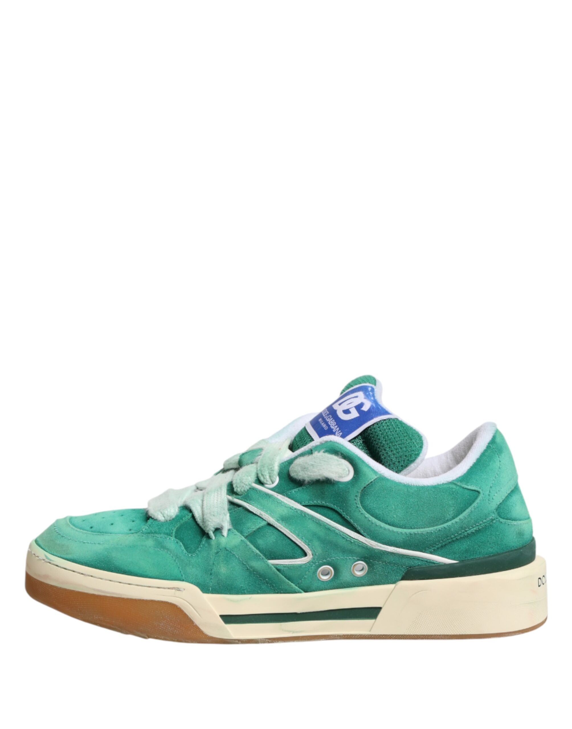 Dolce & Gabbana – IN THE FAME Selection | Green Suede New Roma Low-Top Sneakers