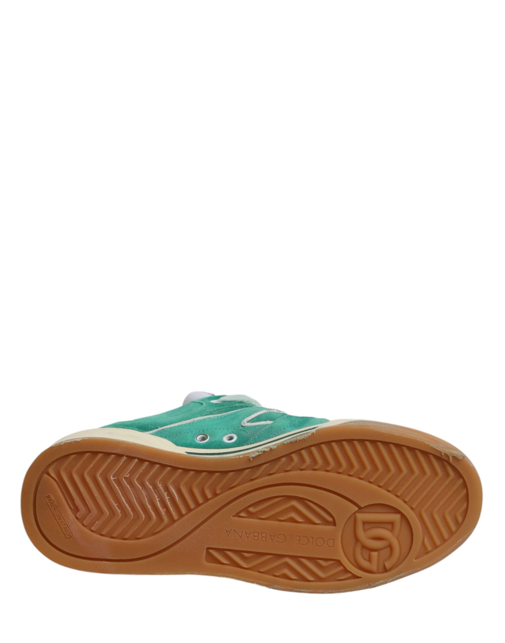 Dolce & Gabbana – IN THE FAME Selection | Green Suede New Roma Low-Top Sneakers