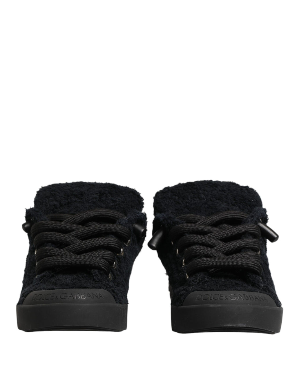 Dolce & Gabbana – IN THE FAME Selection | Black Faux Shearling Low-Top Sneakers