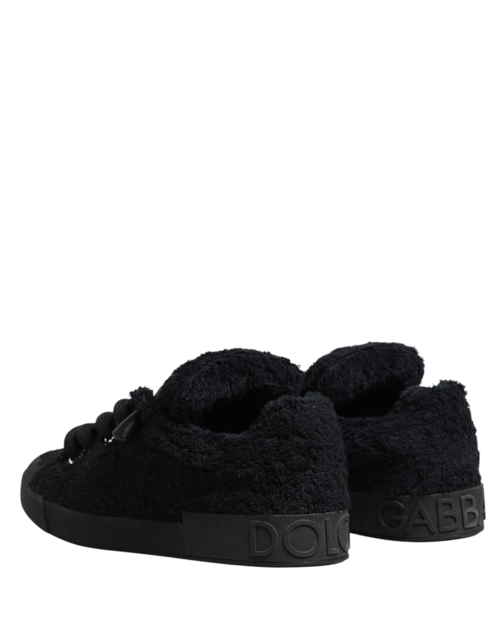 Dolce & Gabbana – IN THE FAME Selection | Black Faux Shearling Low-Top Sneakers