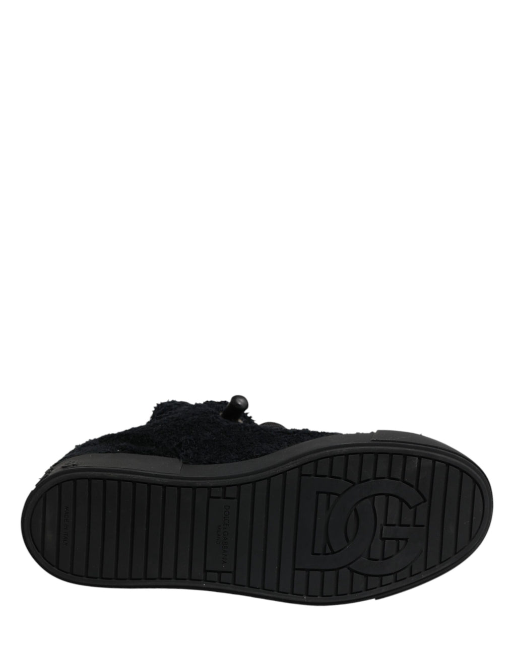 Dolce & Gabbana – IN THE FAME Selection | Black Faux Shearling Low-Top Sneakers