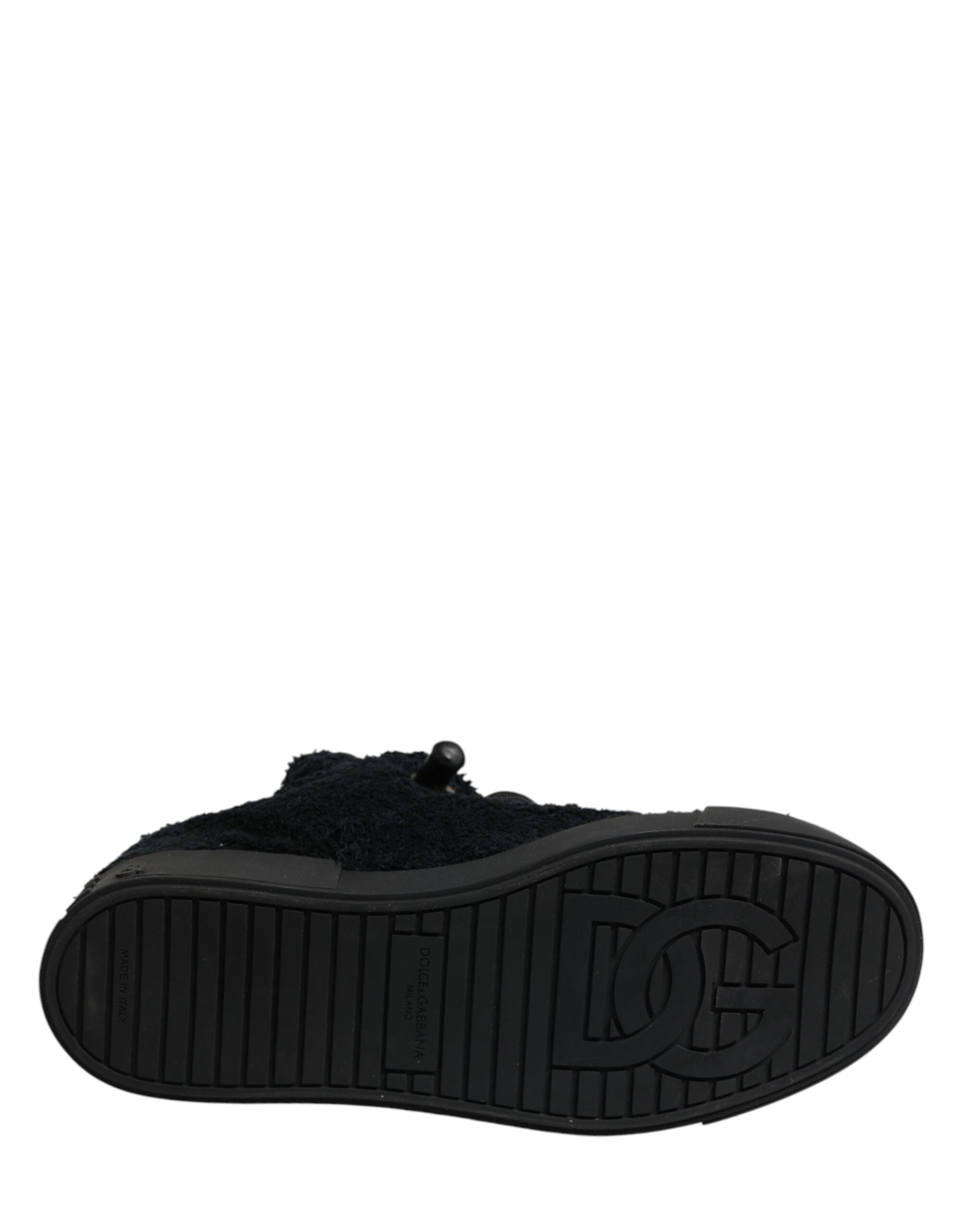 Dolce & Gabbana – IN THE FAME Selection | Black Faux Shearling Low-Top Sneakers