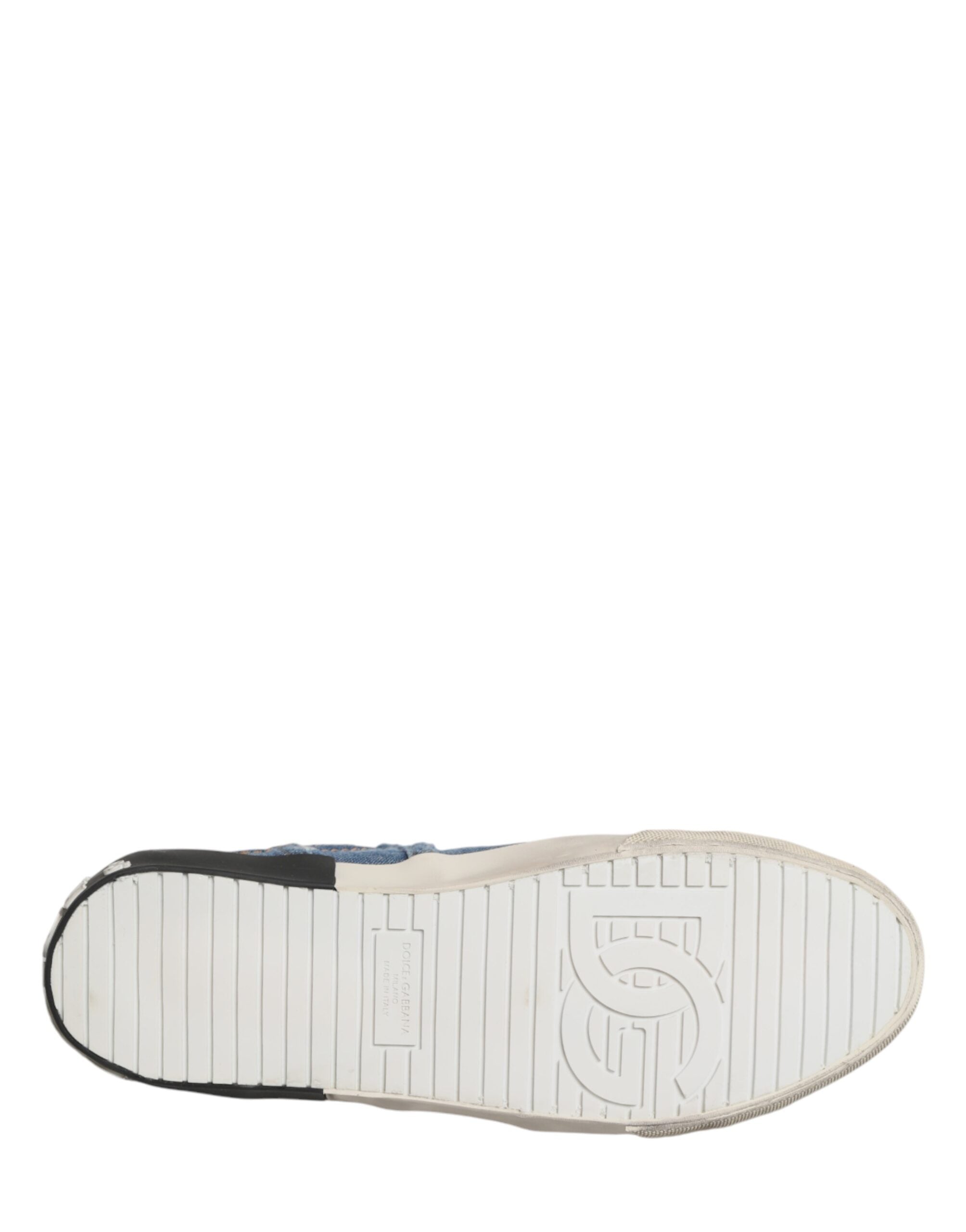 Dolce & Gabbana – IN THE FAME Selection | Blue Distressed Denim Low-Top Sneakers