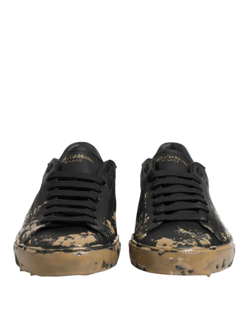 Dolce & Gabbana – IN THE FAME Selection | Black Portofino Mud Effect Low-Top Sneakers