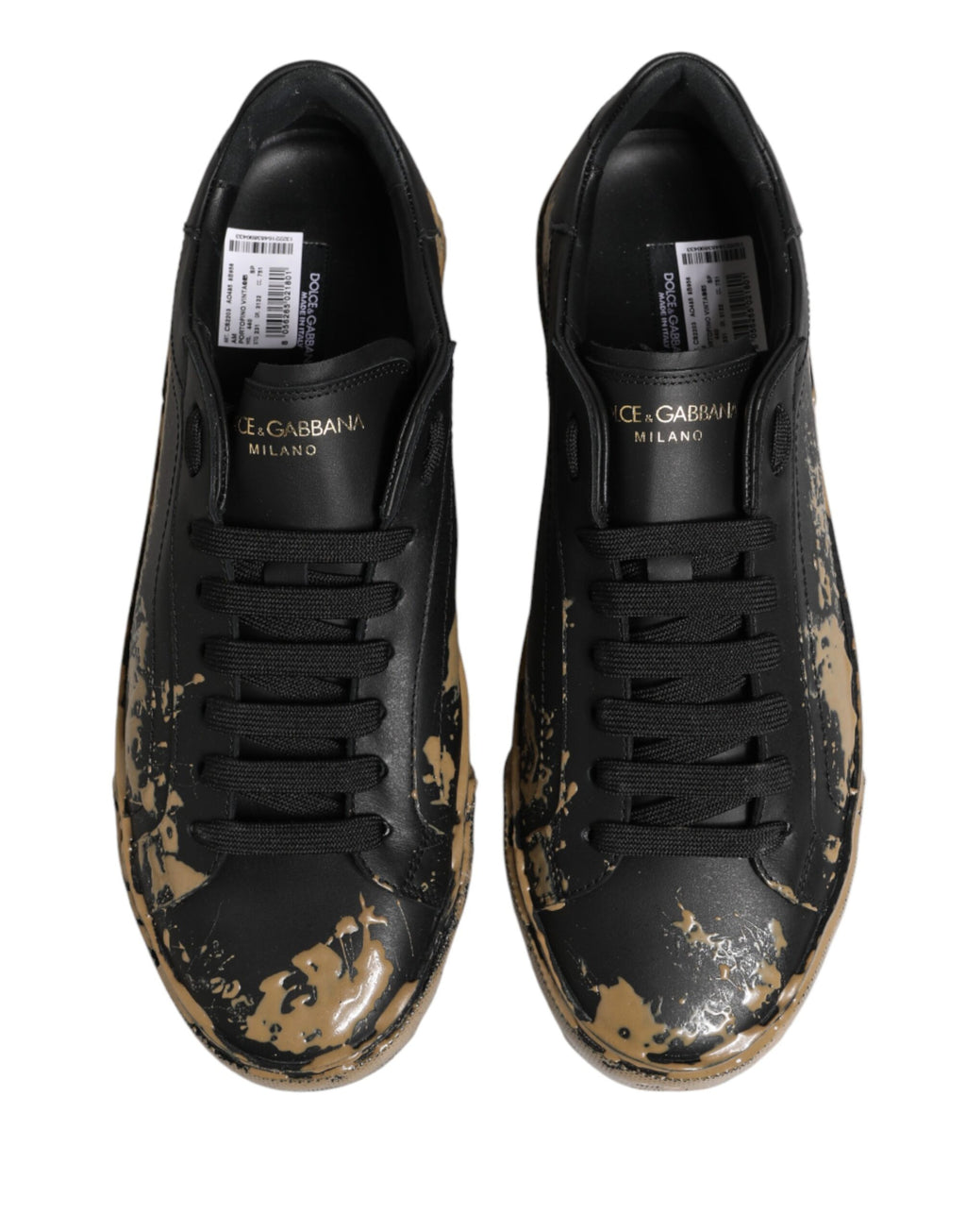 Dolce & Gabbana – IN THE FAME Selection | Black Portofino Mud Effect Low-Top Sneakers