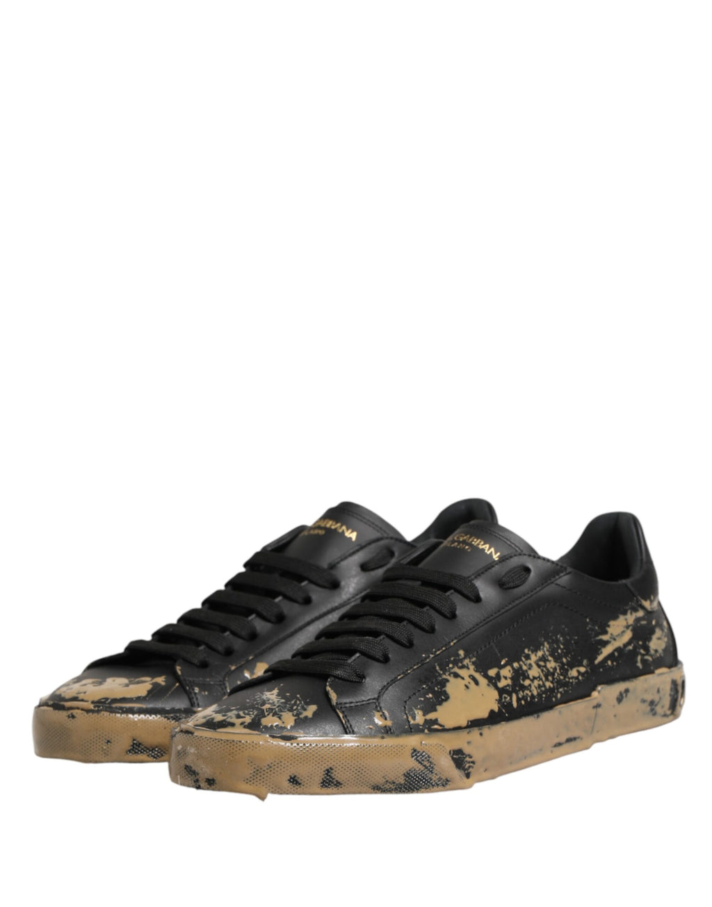Dolce & Gabbana – IN THE FAME Selection | Black Portofino Mud Effect Low-Top Sneakers