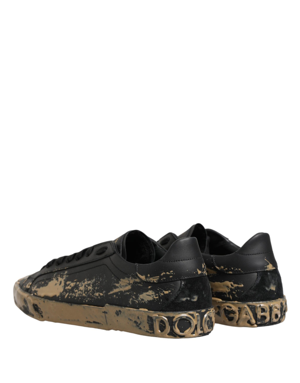 Dolce & Gabbana – IN THE FAME Selection | Black Portofino Mud Effect Low-Top Sneakers