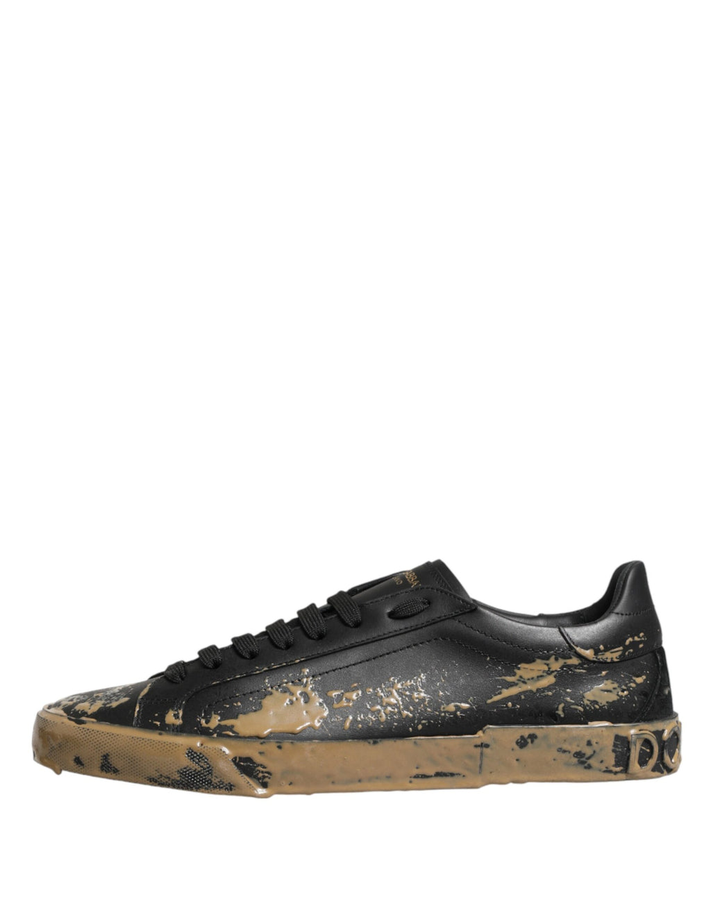 Dolce & Gabbana – IN THE FAME Selection | Black Portofino Mud Effect Low-Top Sneakers