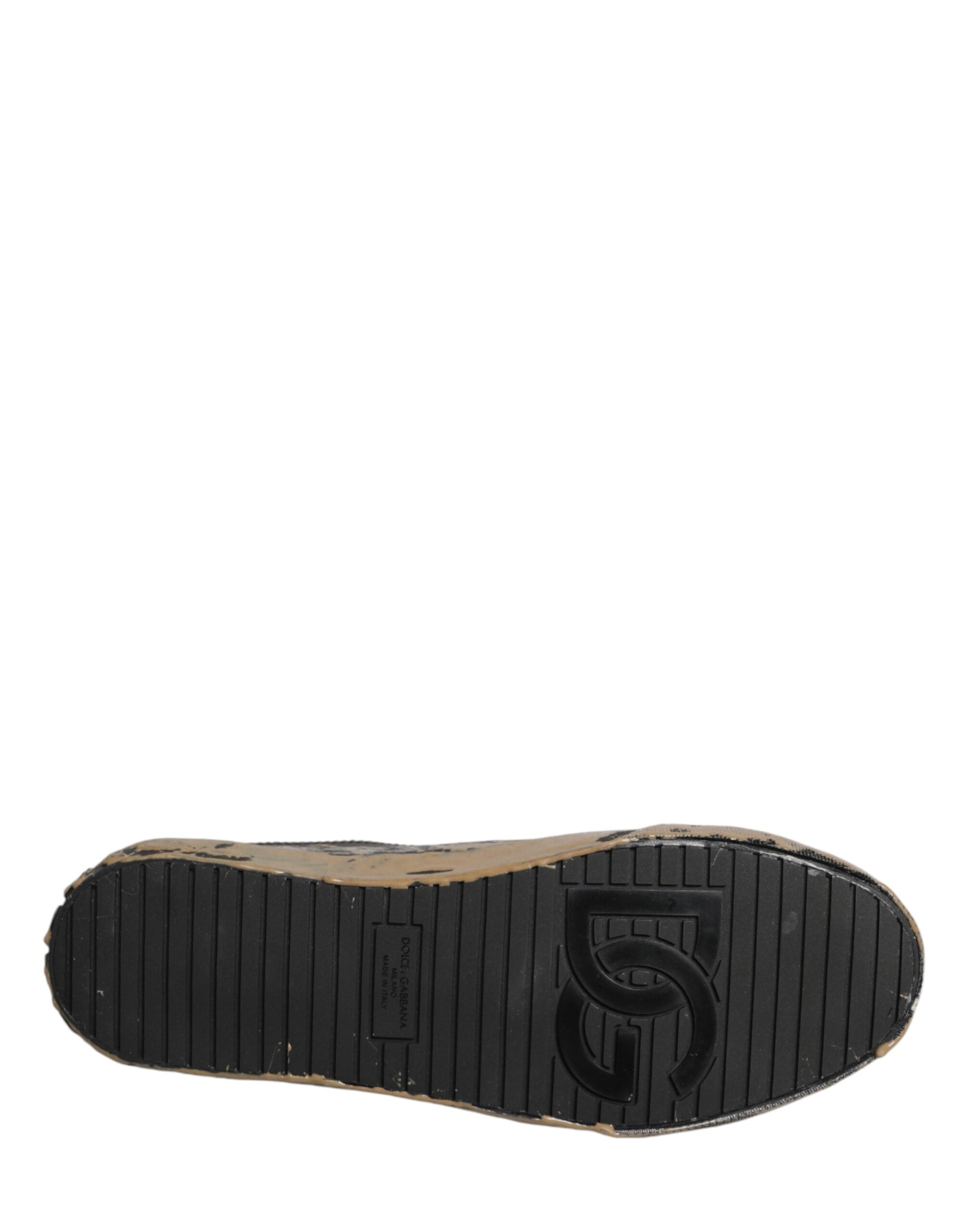 Dolce & Gabbana – IN THE FAME Selection | Black Portofino Mud Effect Low-Top Sneakers