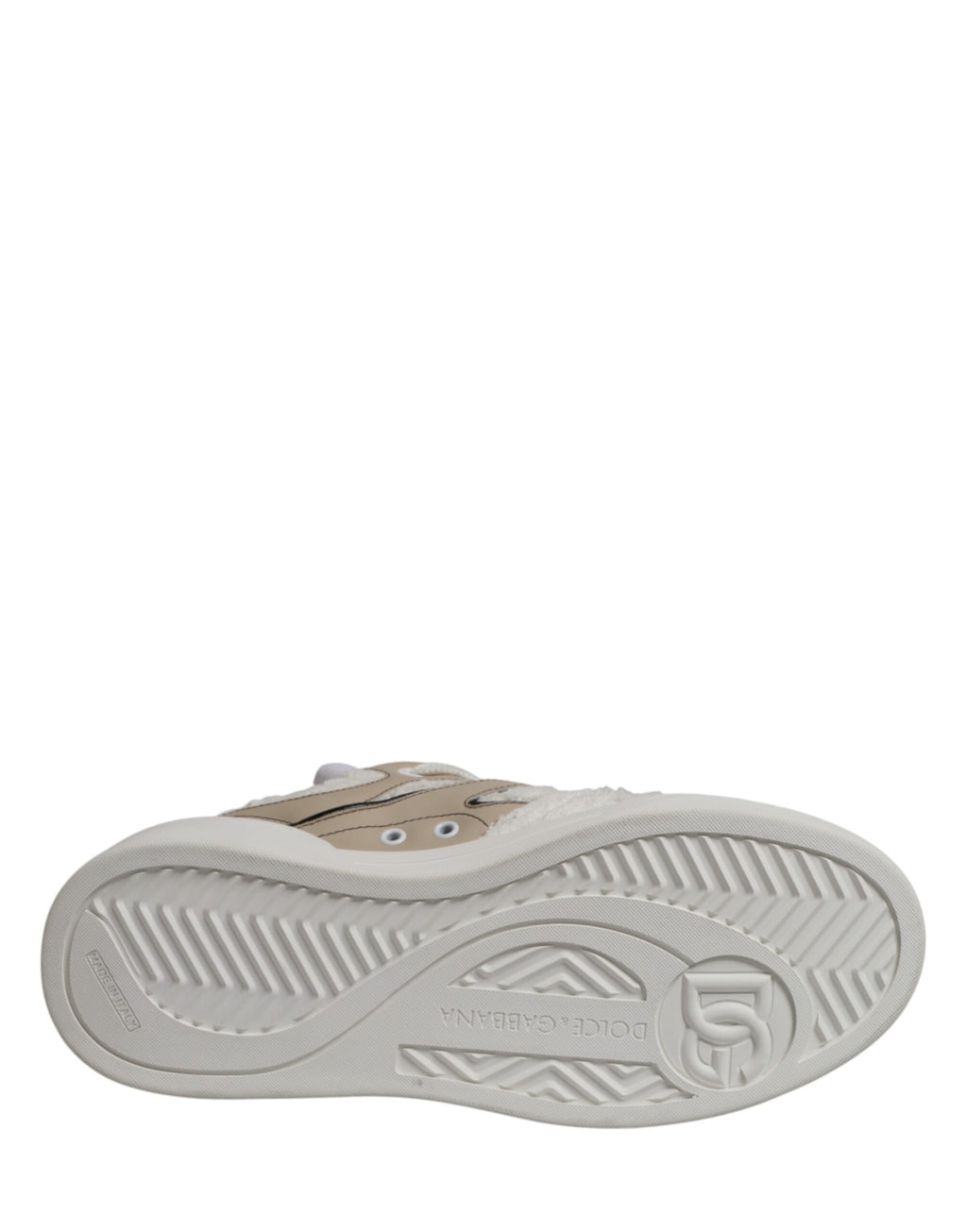 Dolce & Gabbana – IN THE FAME Selection | White Beige Faux Shearling Low-Top Sneakers