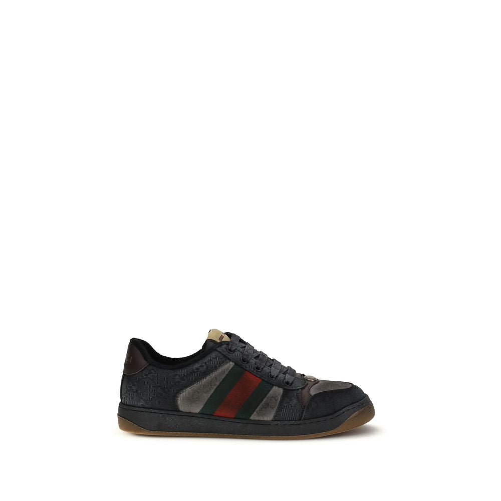 Gucci - IN THE FAME Black Calf Leather Bos Taurus Low Top Sneakers