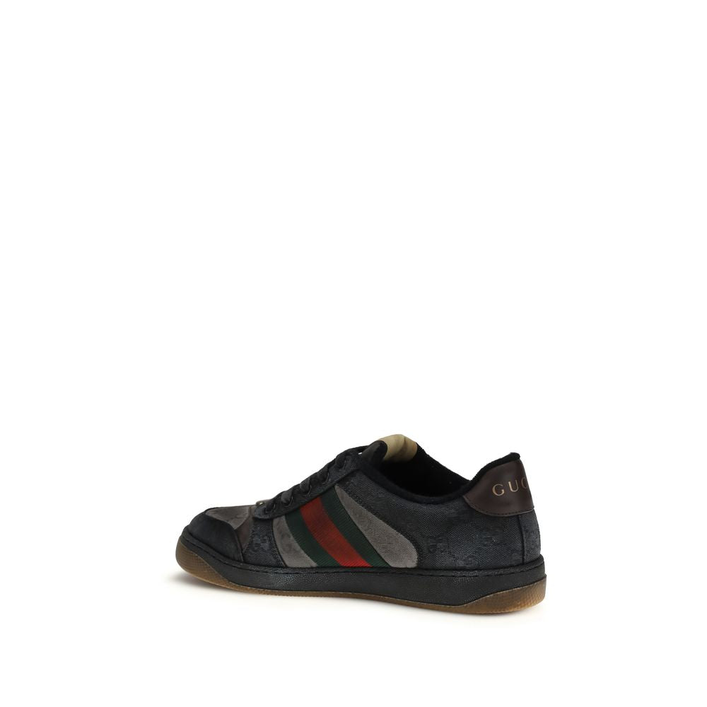Gucci - IN THE FAME Black Calf Leather Bos Taurus Low Top Sneakers