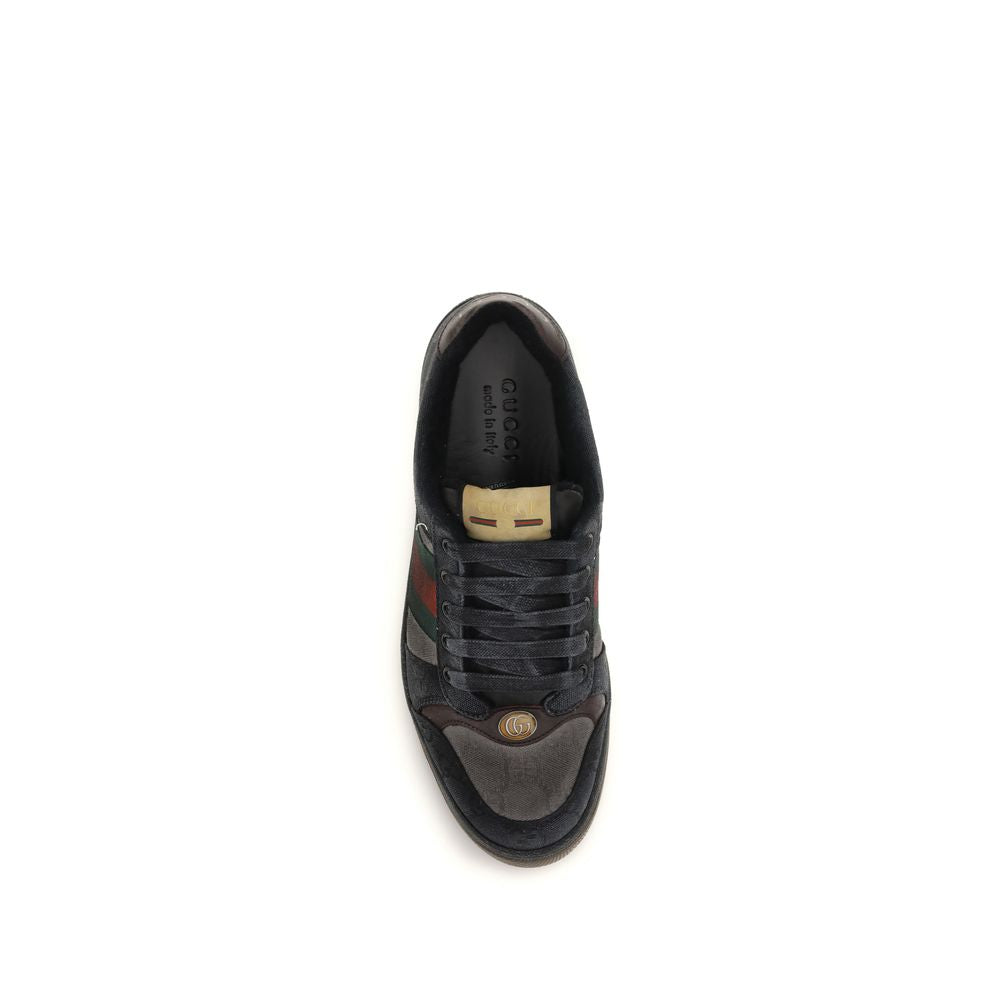 Gucci - IN THE FAME Black Calf Leather Bos Taurus Low Top Sneakers