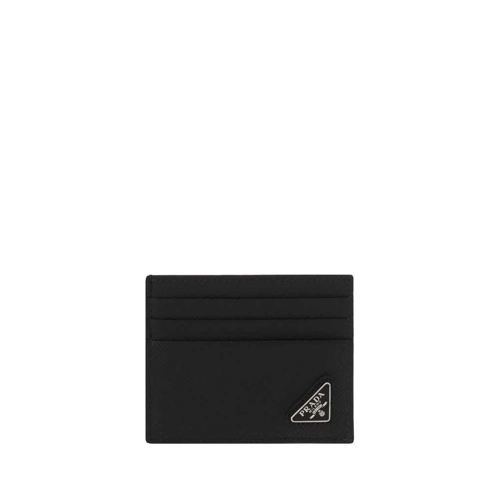 Prada Black Calf Leather Bos Taurus Wallet