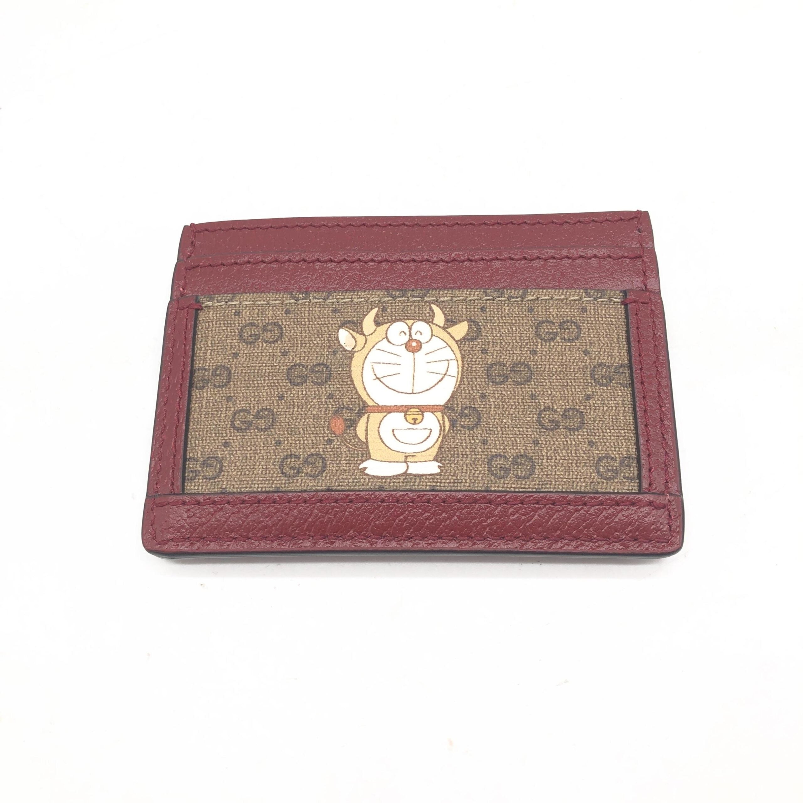 GUCCI -  IN THE FAME® - GG Supreme Card Case In Burgundy