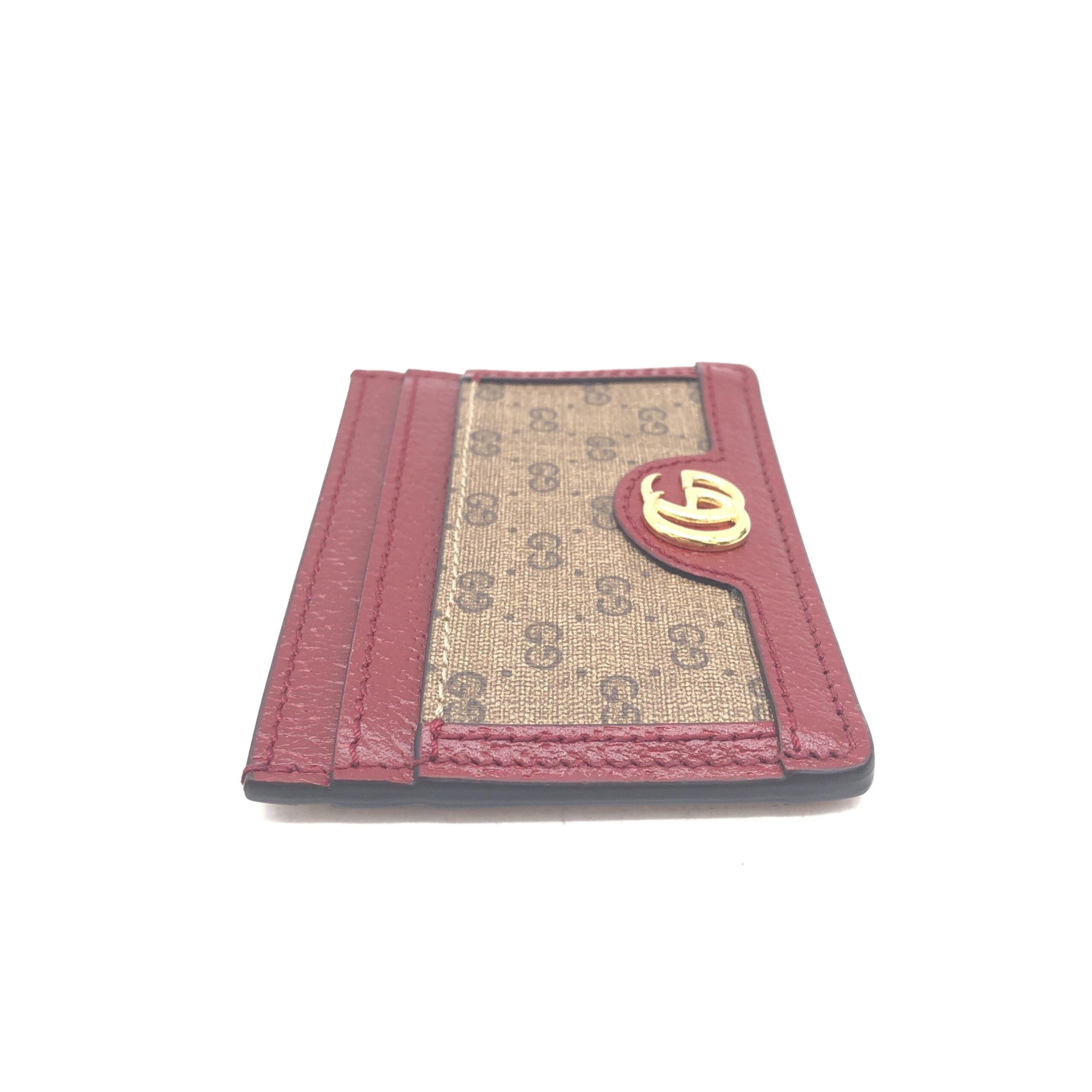 GUCCI -  IN THE FAME® - GG Supreme Card Case In Burgundy