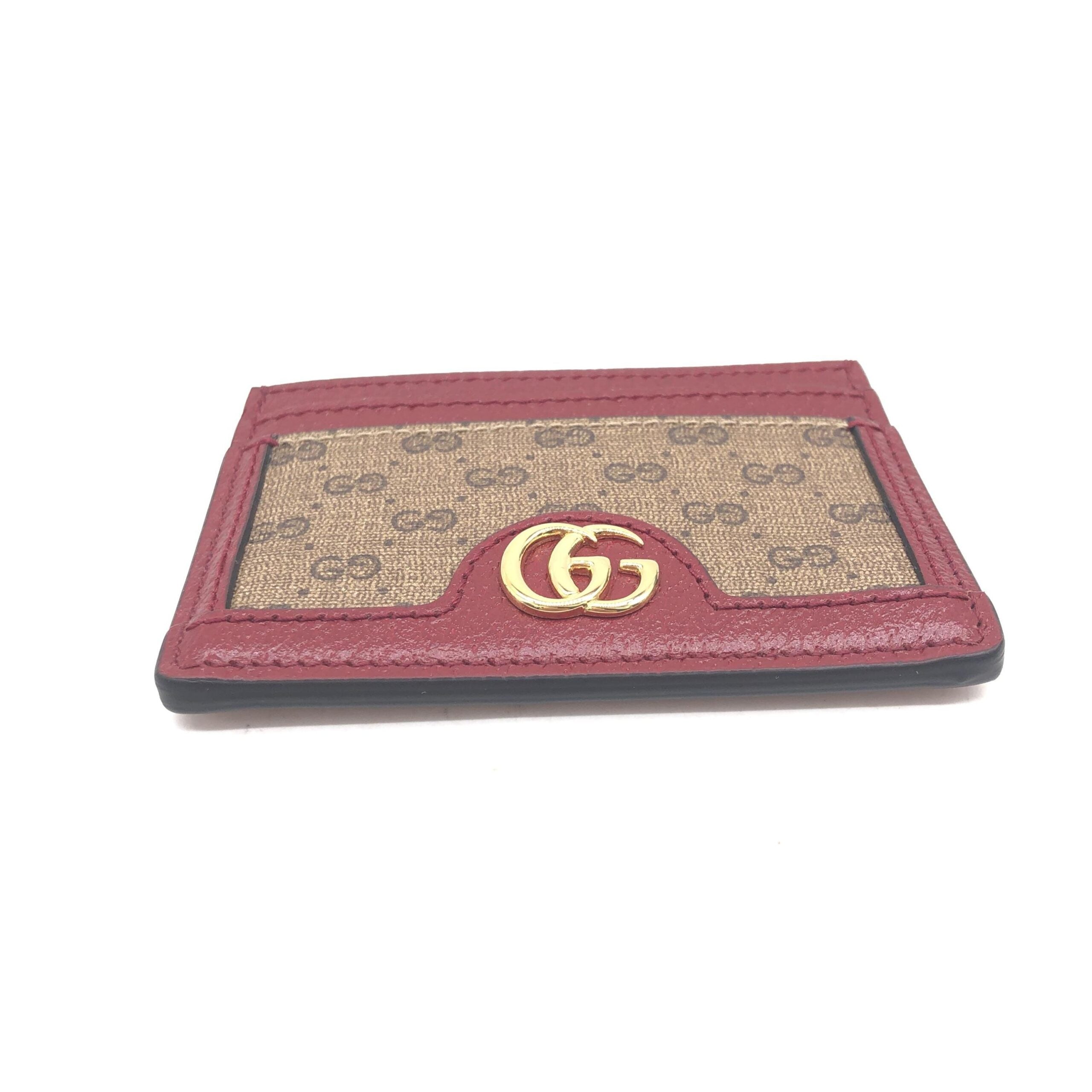 GUCCI -  IN THE FAME® - GG Supreme Card Case In Burgundy