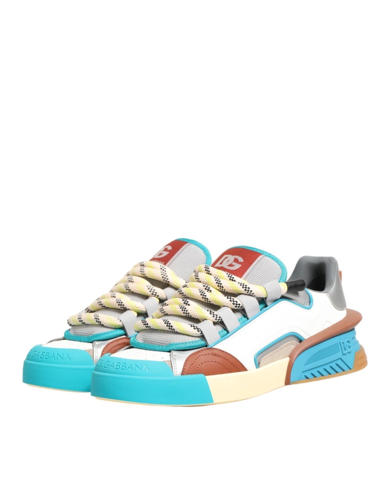Multicolor Leather Low Top Sneakers Shoes