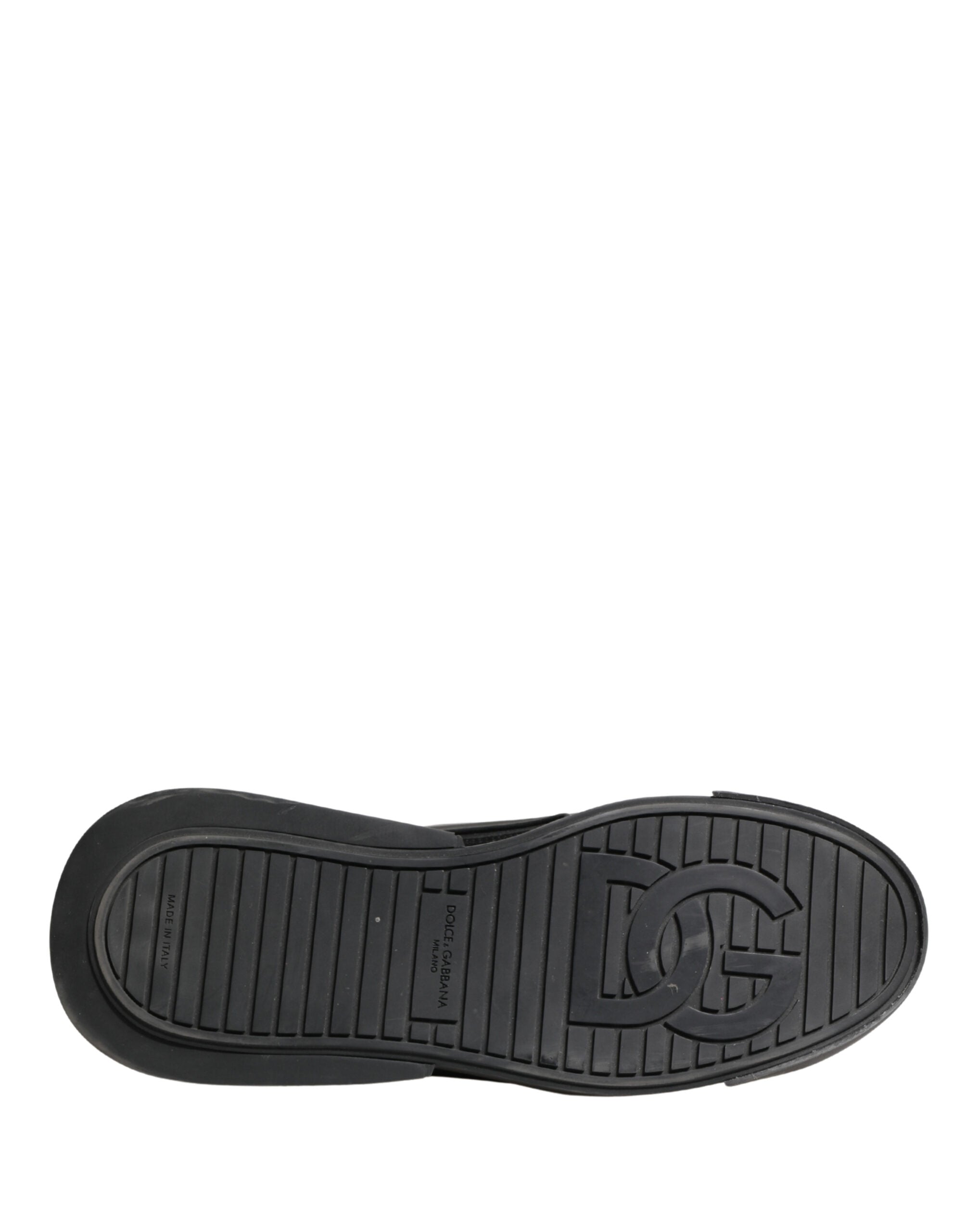 Black Leather Portofino Low Top Sneakers Shoes