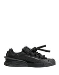 Black Leather Portofino Low Top Sneakers Shoes