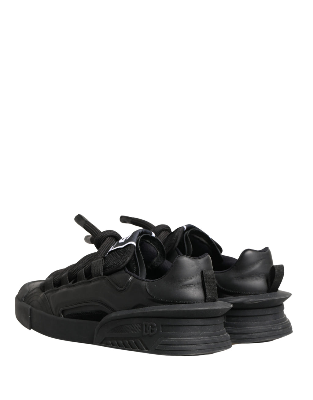 Black Leather Portofino Low Top Sneakers Shoes