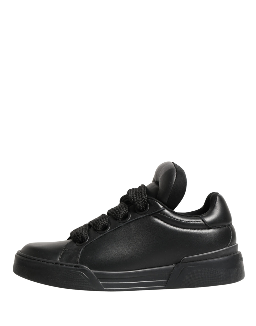 Black Leather Portofino Low Top Sneakers Shoes