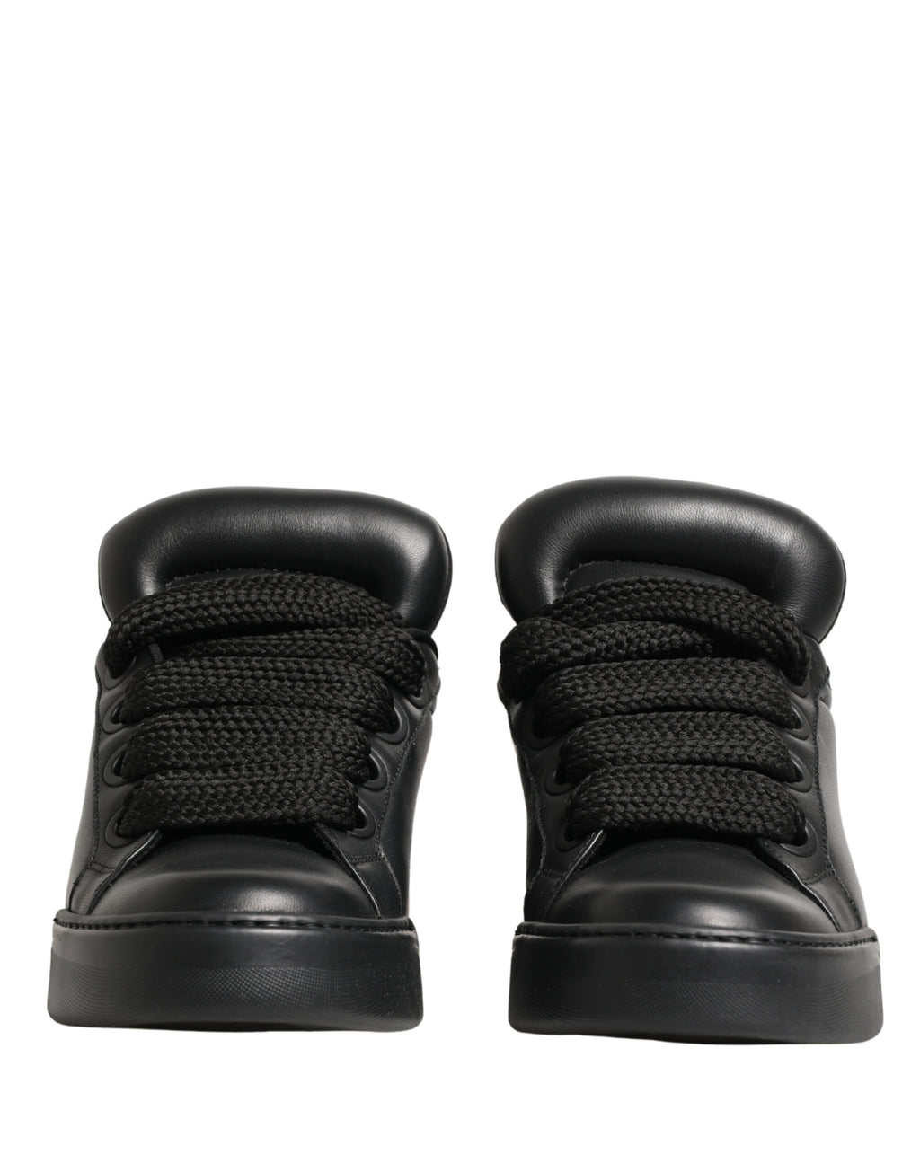 Black Leather Portofino Low Top Sneakers Shoes
