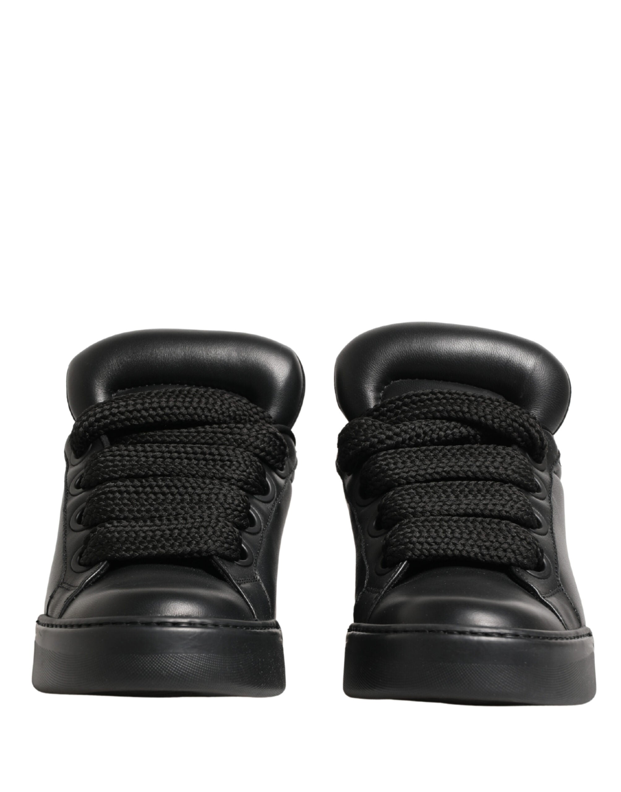 Black Leather Portofino Low Top Sneakers Shoes