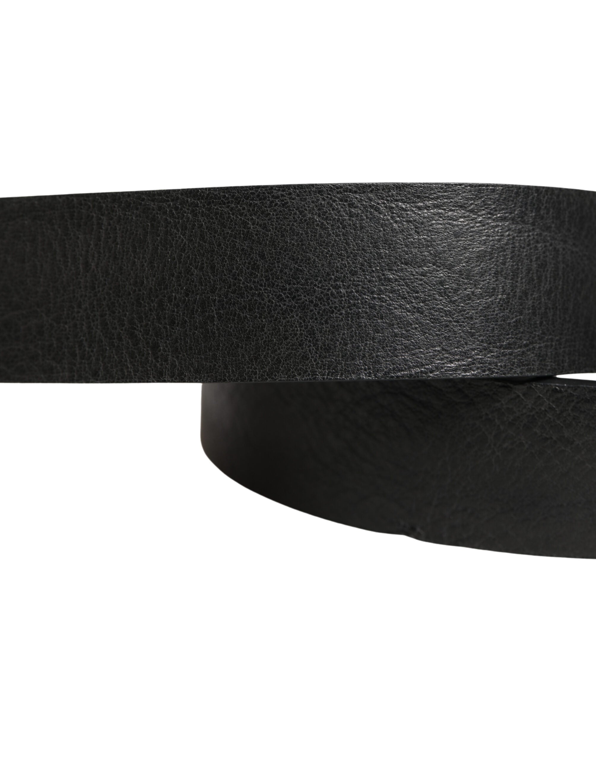 Black Leather Silver Chain Waist Men Belt