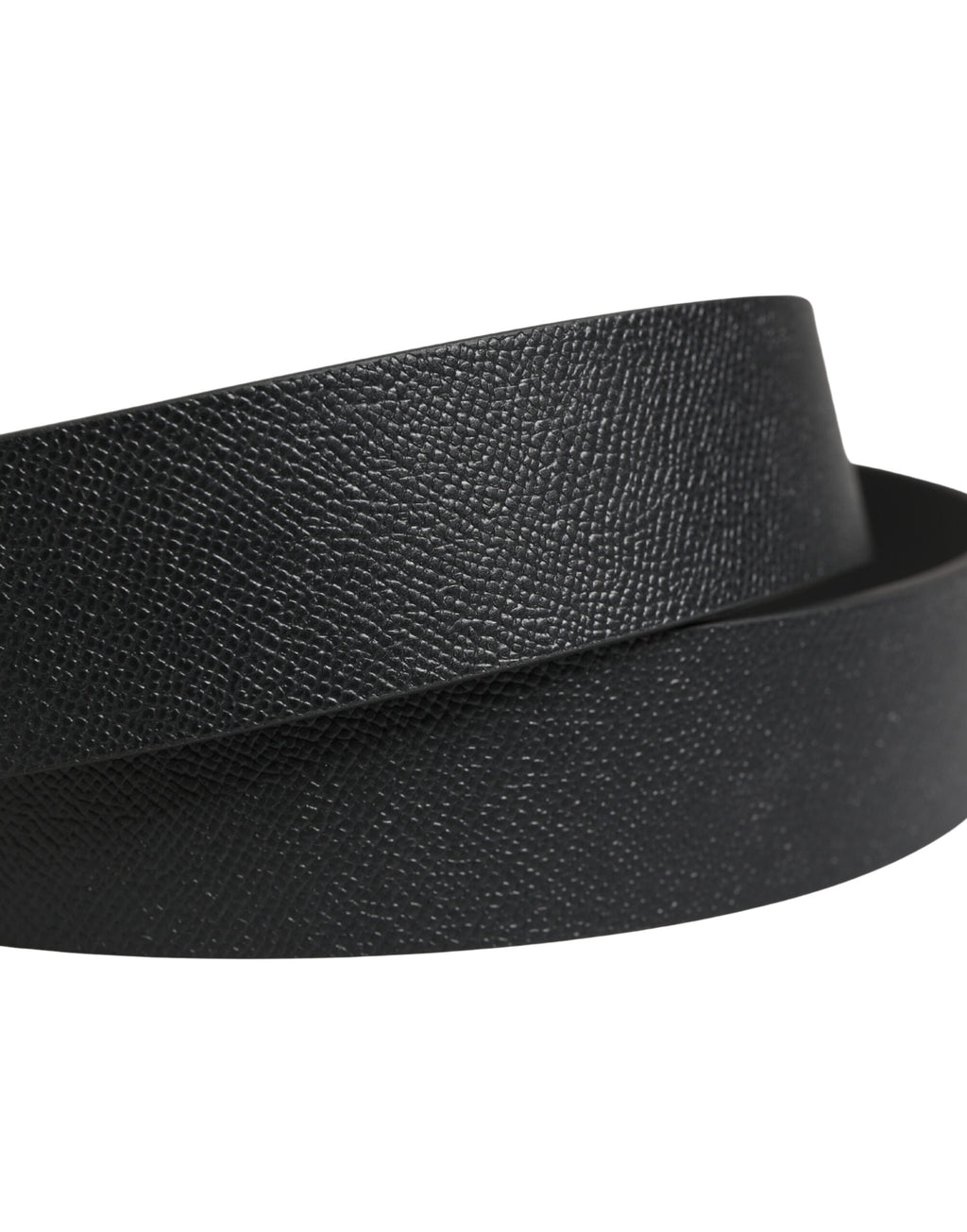 Black Calf Leather Silver Metal Buckle Belt