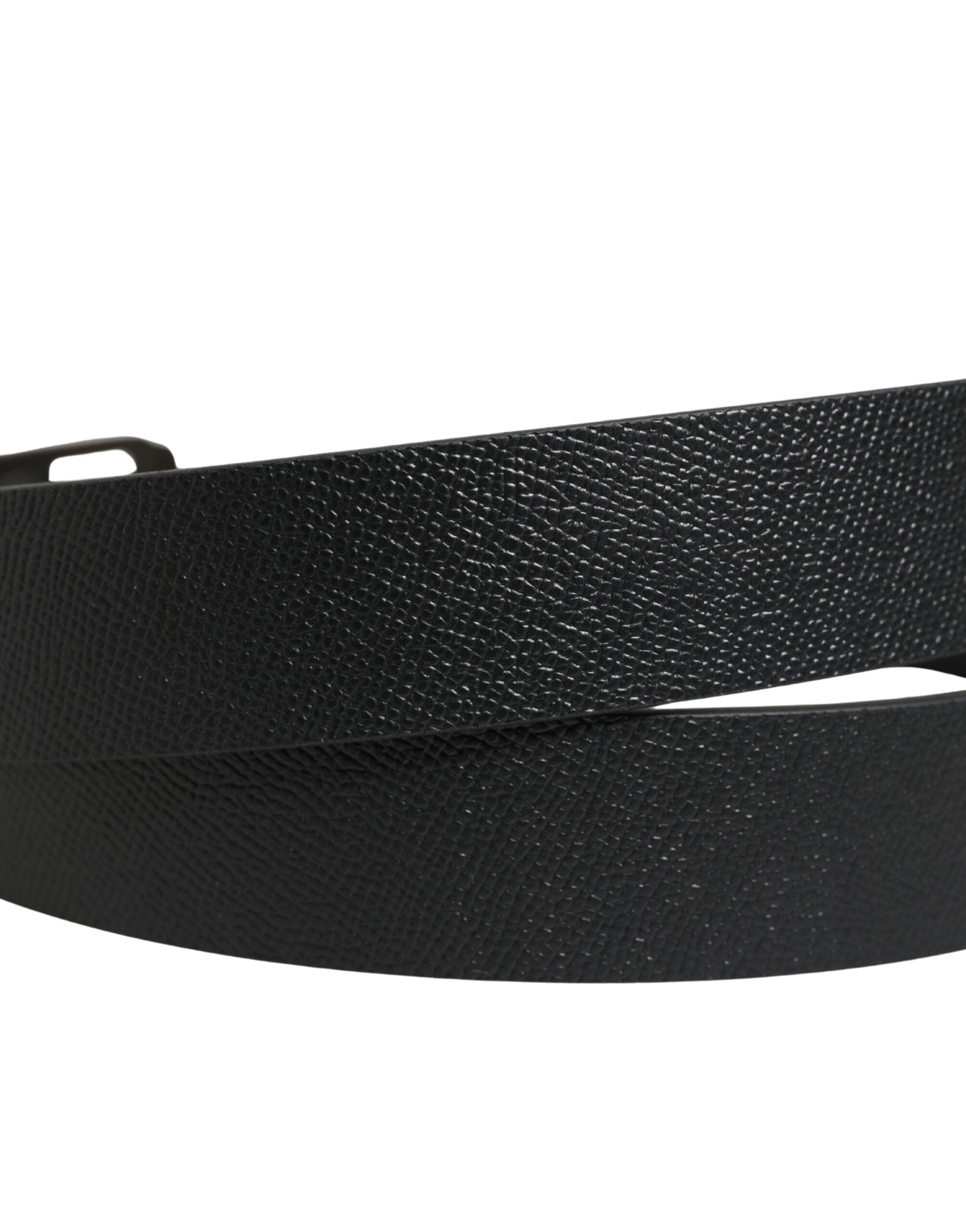 Black Calf Leather Gold Metal Buckle  Belt