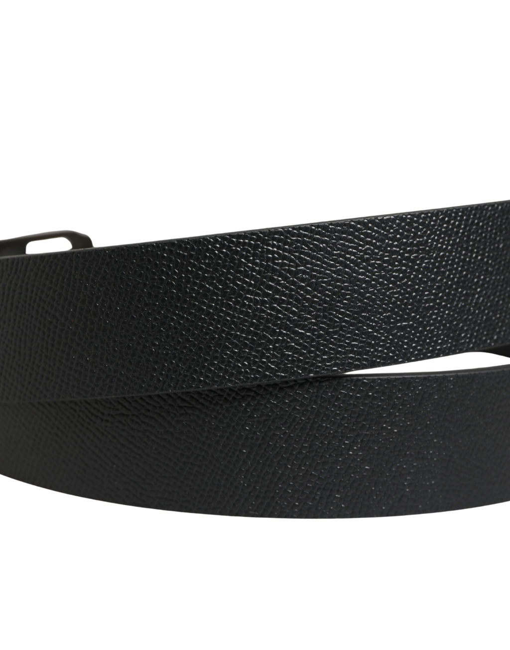 Black Calf Leather Gold Metal Buckle Belt