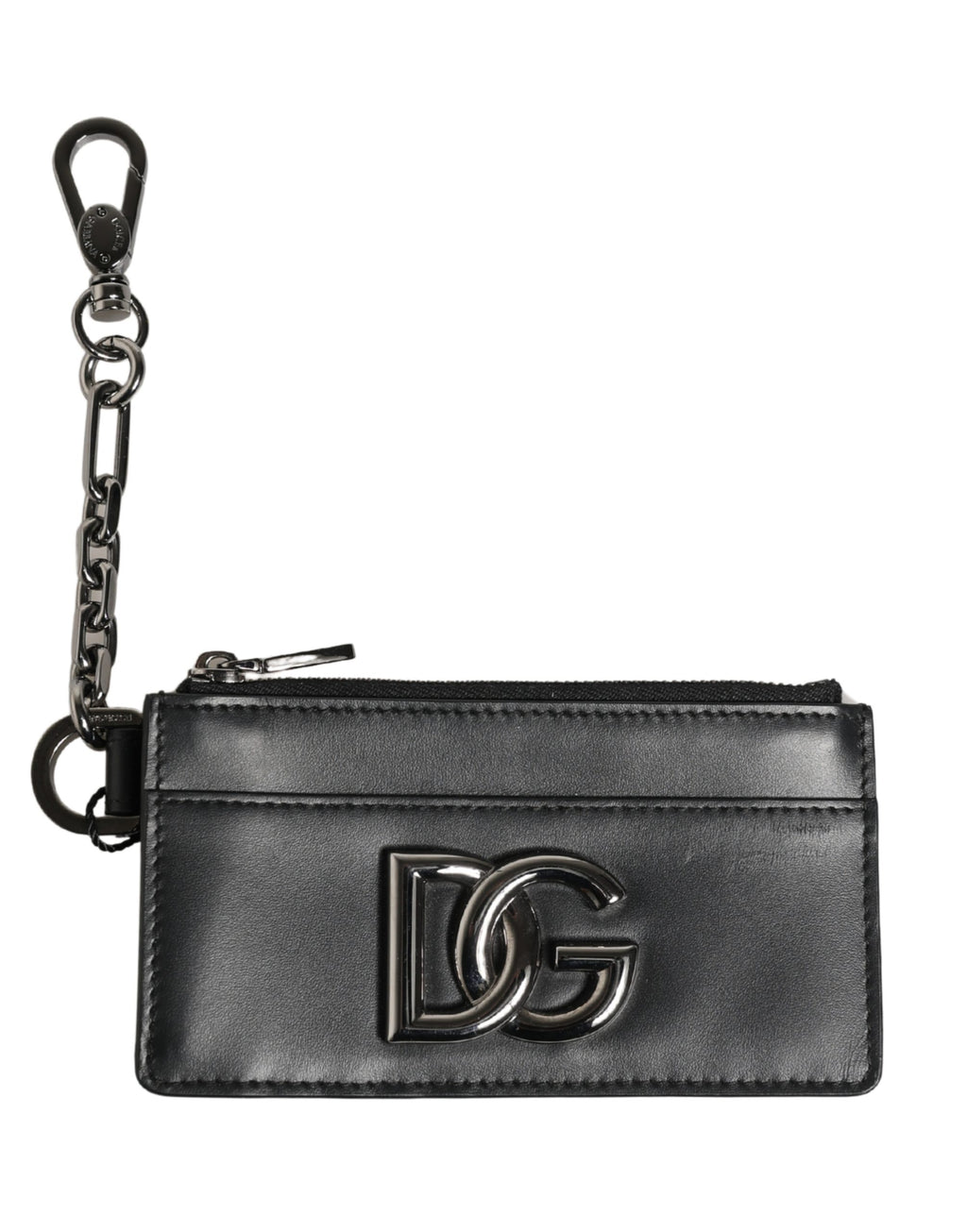 Black Calfskin Leather DG Logo Card Holder Women Wallet