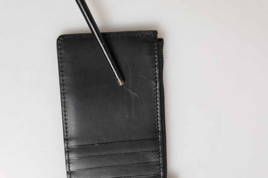 Black Calfskin Leather DG Logo Card Holder Women Wallet