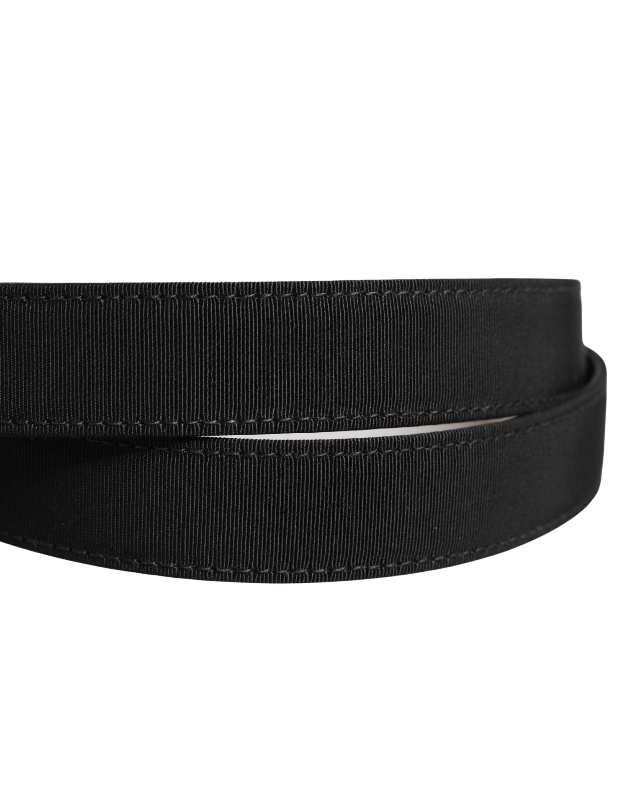 Black Viscose Leather Gold Metal Buckle Belt