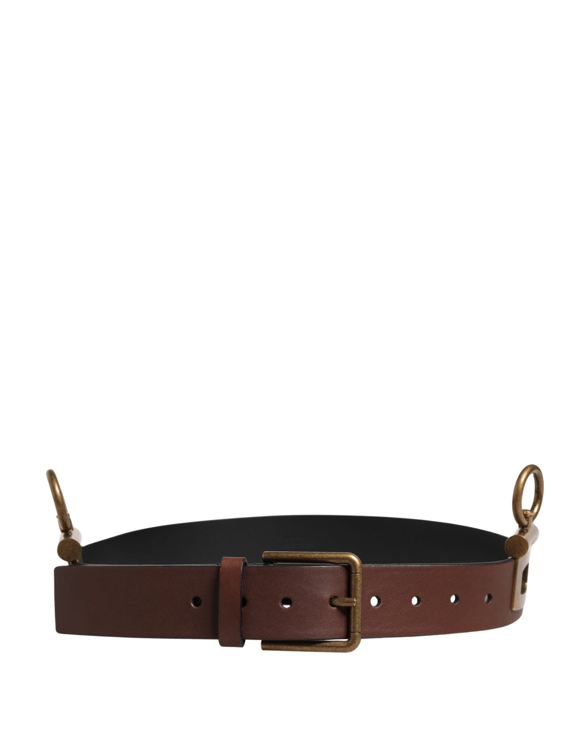 Men Brown Classic Leather Metal Buckle Belt