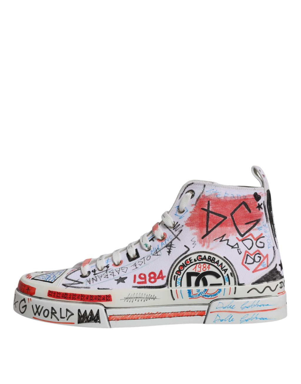 White Portofino Graffiti High Top Men Sneakers Shoes