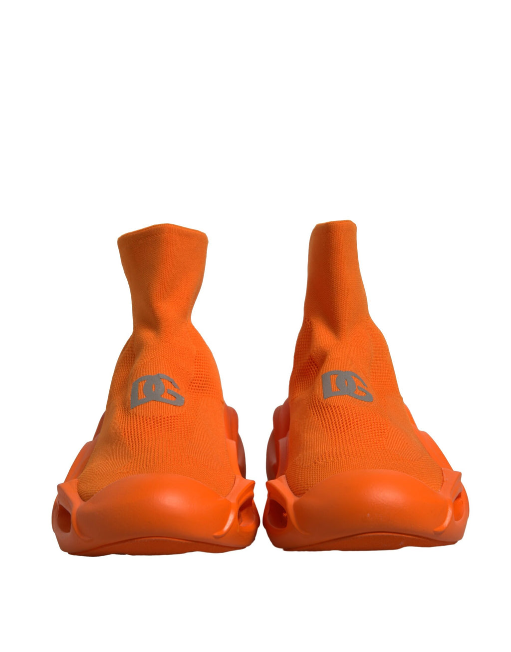 Calcetines naranjas sin cordones con ondas para hombre