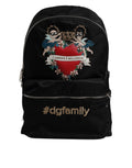 Mochila adornada de nailon negro #DGFAMILY VULCANO Bag