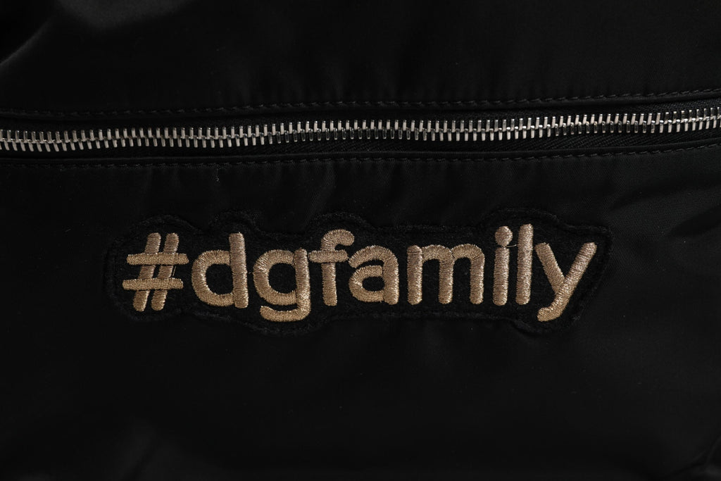 Mochila adornada de nailon negro #DGFAMILY VULCANO Bag