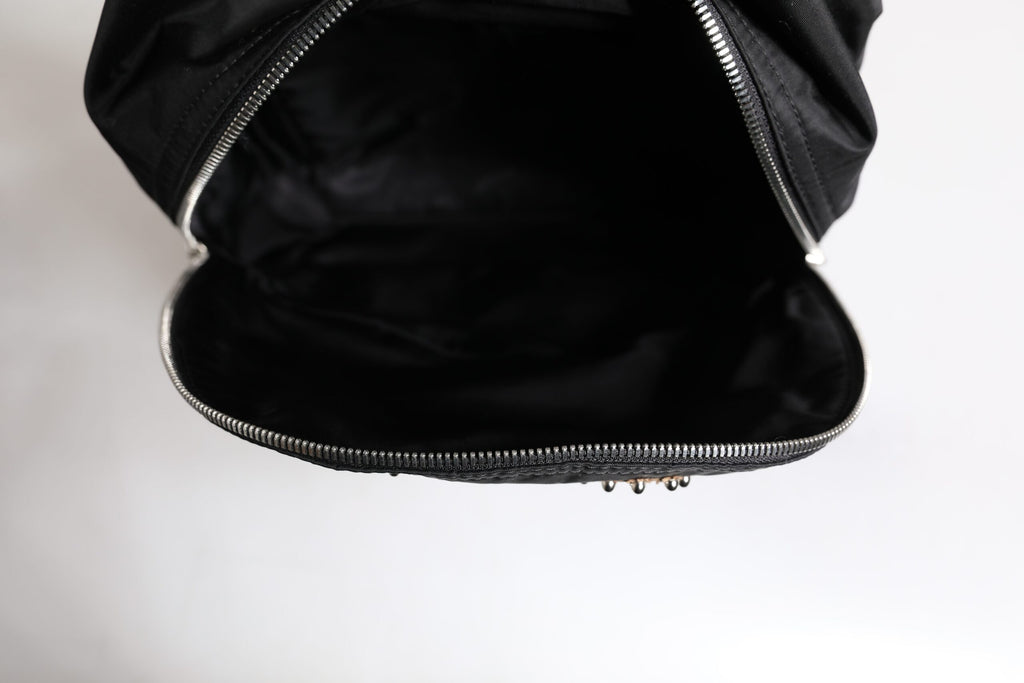 Mochila adornada de nailon negro #DGFAMILY VULCANO Bag