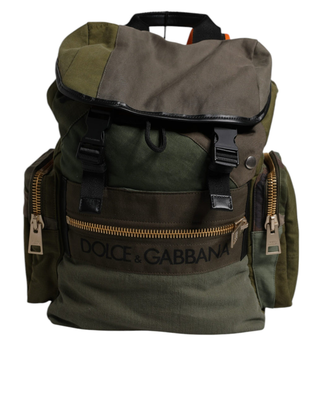 Military Green Patchwork Travel Backpack Bag