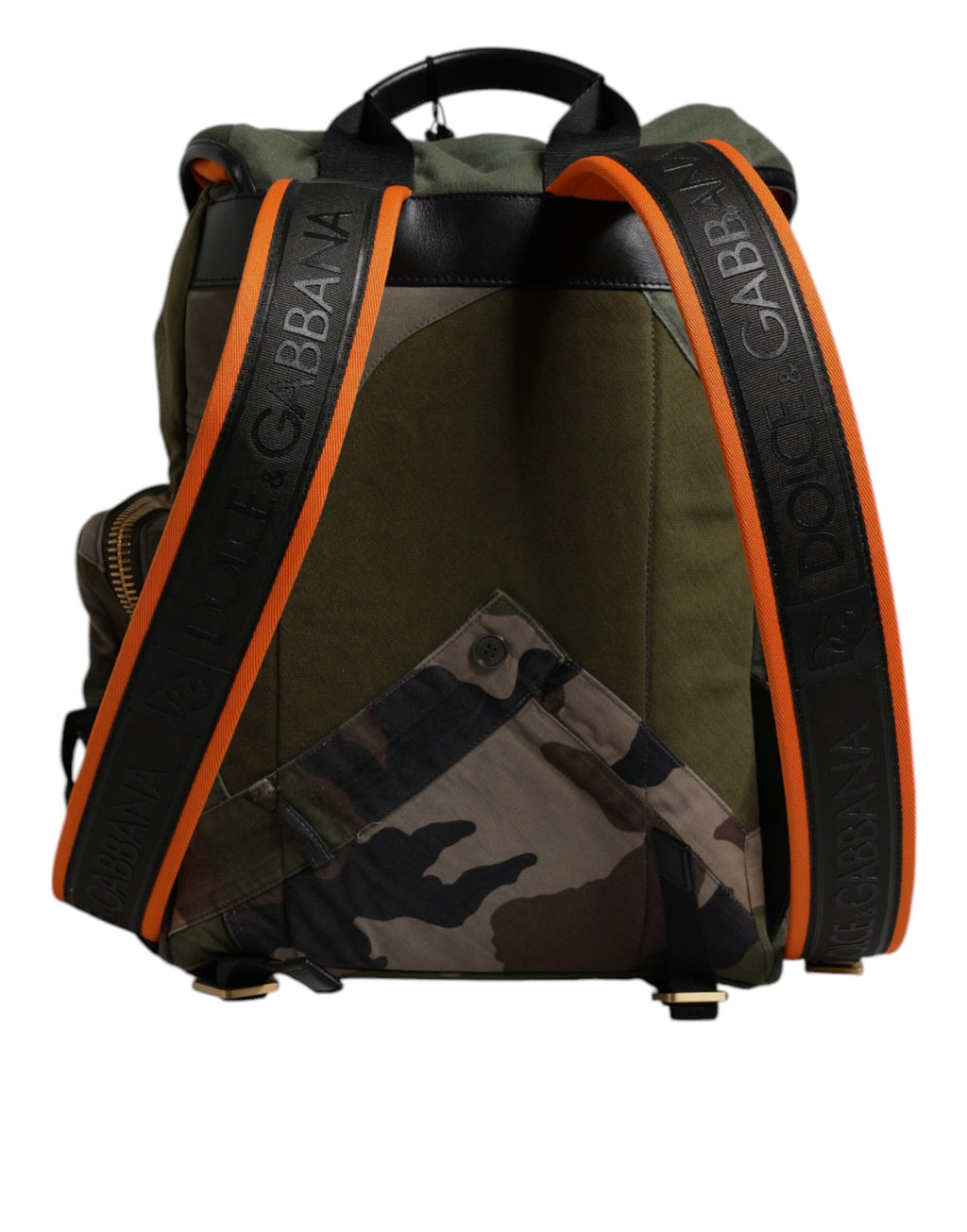 Military Green Patchwork School Backpack Bag