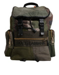 Military Green Patchwork School Backpack Bag